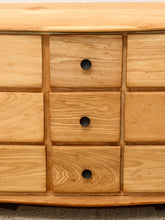 Load image into Gallery viewer, Vintage Sculptural Oak Wood Nine-Drawer Dresser
