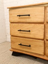 Load image into Gallery viewer, Vintage Sculptural Oak Wood Nine-Drawer Dresser
