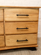 Load image into Gallery viewer, Vintage Sculptural Oak Wood Nine-Drawer Dresser
