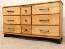Load image into Gallery viewer, Vintage Sculptural Oak Wood Nine-Drawer Dresser
