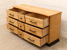 Load image into Gallery viewer, Vintage Sculptural Oak Wood Nine-Drawer Dresser
