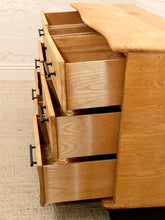 Load image into Gallery viewer, Vintage Sculptural Oak Wood Nine-Drawer Dresser
