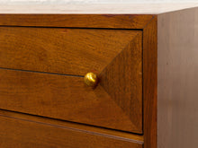 Load image into Gallery viewer, Vintage Mid-Century Modern Walnut Nine-Drawer Credenza with Brass Hardware
