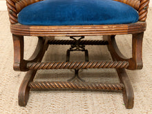 Load image into Gallery viewer, 1870s Antique George Hunzinger Barley Twist Mahogany Needlepoint Rocking Chair
