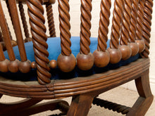 Load image into Gallery viewer, 1870s Antique George Hunzinger Barley Twist Mahogany Needlepoint Rocking Chair
