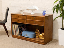 Load image into Gallery viewer, Oak Double Drawer Cabinet with LP Cubby
