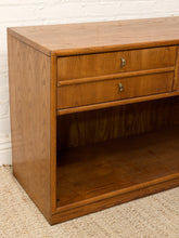 Load image into Gallery viewer, Oak Double Drawer Cabinet with LP Cubby
