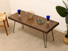 Load image into Gallery viewer, Vintage Mid-Century Modern Mosaic Tile Coffee Table with Hairpin Legs
