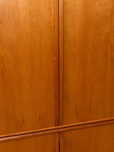 Load image into Gallery viewer, Vintage Mid-Century Modern Tambour Media Cabinet with Curved Wood Doors
