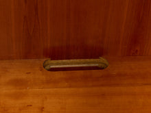 Load image into Gallery viewer, Vintage Mid-Century Modern Tambour Media Cabinet with Curved Wood Doors

