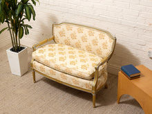Load image into Gallery viewer, Vintage Hollywood Regency Giltwood Floral Bergère Chair
