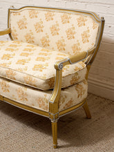 Load image into Gallery viewer, Vintage Hollywood Regency Giltwood Floral Bergère Chair
