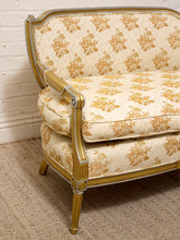 Load image into Gallery viewer, Vintage Hollywood Regency Giltwood Floral Bergère Chair

