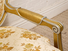 Load image into Gallery viewer, Vintage Hollywood Regency Giltwood Floral Bergère Chair
