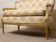 Load image into Gallery viewer, Vintage Hollywood Regency Giltwood Floral Bergère Chair
