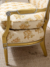 Load image into Gallery viewer, Vintage Hollywood Regency Giltwood Floral Bergère Chair
