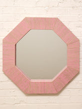 Load image into Gallery viewer, Vintage Postmodern Octagonal Mirror with Pink Textile Frame
