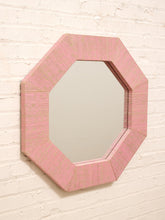 Load image into Gallery viewer, Vintage Postmodern Octagonal Mirror with Pink Textile Frame
