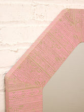 Load image into Gallery viewer, Vintage Postmodern Octagonal Mirror with Pink Textile Frame
