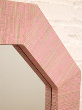 Load image into Gallery viewer, Vintage Postmodern Octagonal Mirror with Pink Textile Frame
