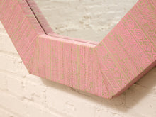 Load image into Gallery viewer, Vintage Postmodern Octagonal Mirror with Pink Textile Frame

