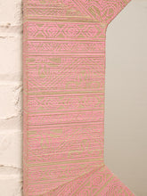 Load image into Gallery viewer, Vintage Postmodern Octagonal Mirror with Pink Textile Frame
