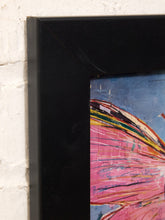 Load image into Gallery viewer, Pink Moth Study Framed Contemporary Insect Artwork in Coral and Gold
