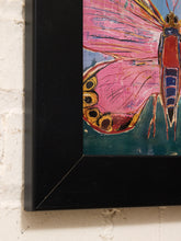 Load image into Gallery viewer, Pink Moth Study Framed Contemporary Insect Artwork in Coral and Gold
