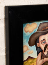 Load image into Gallery viewer, Desert Troubadour Framed Whimsical Cowboy Musician Artwork

