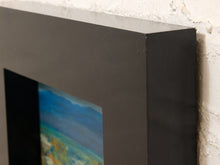 Load image into Gallery viewer, Desert Wash by Spencer Collins Framed Landscape Painting in Blue Green and Ochre
