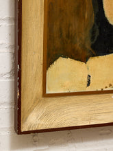Load image into Gallery viewer, Girl in Straw Hat Framed Portrait Painting with Mid Century Folk Art Charm
