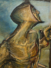 Load image into Gallery viewer, Pilgrim Figure Expressionist Figurative Painting with Staff
