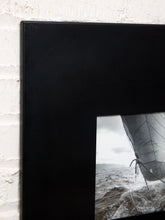 Load image into Gallery viewer, Sailing Into the Wind Black and White Nautical Photograph with Dramatic Sails
