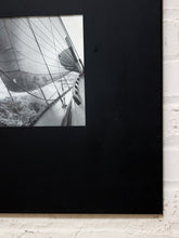 Load image into Gallery viewer, Sailing Into the Wind Black and White Nautical Photograph with Dramatic Sails
