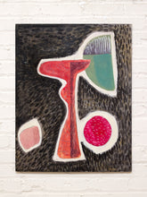 Load image into Gallery viewer, Abstract Still Life by Cesar Platero with Red Pedestal and Green Form
