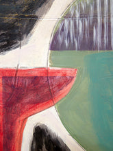 Load image into Gallery viewer, Abstract Still Life by Cesar Platero with Red Pedestal and Green Form
