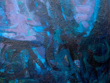 Load image into Gallery viewer, Midnight Current Framed Abstract Painting in Deep Blue Teal and Violet
