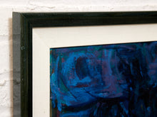 Load image into Gallery viewer, Midnight Current Framed Abstract Painting in Deep Blue Teal and Violet
