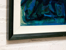 Load image into Gallery viewer, Midnight Current Framed Abstract Painting in Deep Blue Teal and Violet

