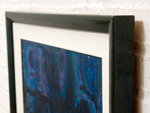 Load image into Gallery viewer, Midnight Current Framed Abstract Painting in Deep Blue Teal and Violet

