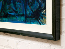 Load image into Gallery viewer, Midnight Current Framed Abstract Painting in Deep Blue Teal and Violet

