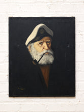 Load image into Gallery viewer, The Captain Vintage Portrait Painting of Bearded Sailor with Pipe
