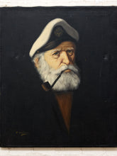 Load image into Gallery viewer, The Captain Vintage Portrait Painting of Bearded Sailor with Pipe

