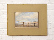 Load image into Gallery viewer, Shoreline Figures Coastal Print with Beach Walkers and Soft Ocean Horizon
