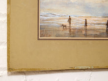 Load image into Gallery viewer, Shoreline Figures Coastal Print with Beach Walkers and Soft Ocean Horizon
