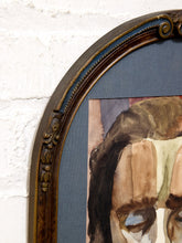 Load image into Gallery viewer, Cubist Portrait Framed Figurative Painting with Geometric Face
