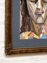 Load image into Gallery viewer, Cubist Portrait Framed Figurative Painting with Geometric Face
