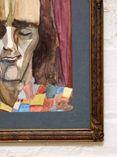 Load image into Gallery viewer, Cubist Portrait Framed Figurative Painting with Geometric Face
