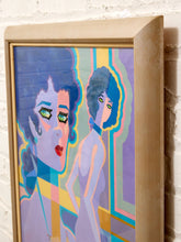 Load image into Gallery viewer, Mod Muse Framed Pop Art Portrait in Lavender Blue and Teal
