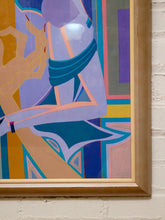 Load image into Gallery viewer, Mod Muse Framed Pop Art Portrait in Lavender Blue and Teal
